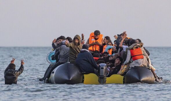 Migrants crossing the Channel on Monday 