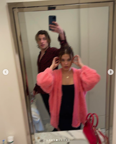 Jake Bongiovi and Millie Bobby Brown posted on February 20, 2023 | Source: Instagram/jakebongiovi