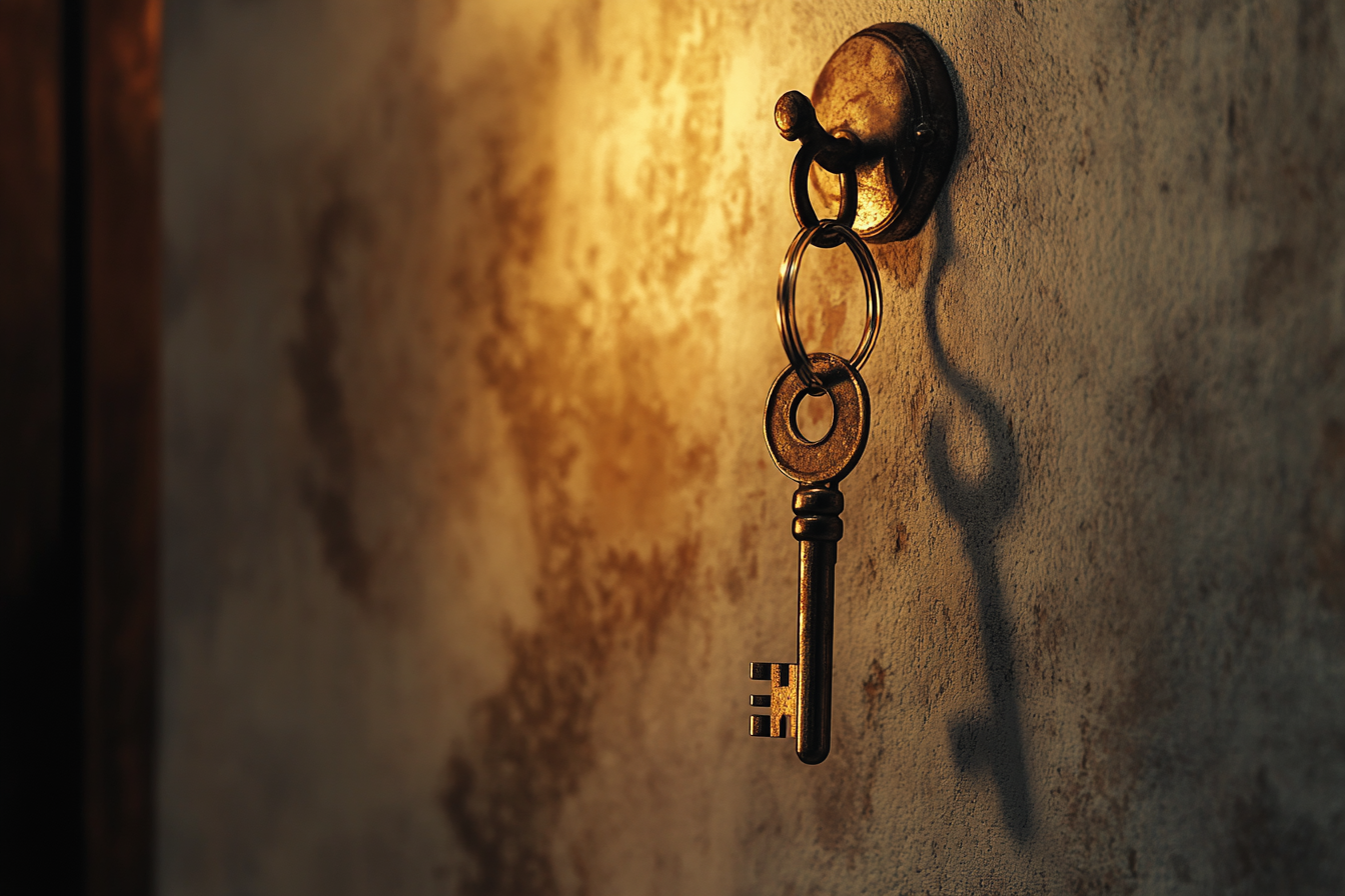 A key hung on a holder | Source: Midjourney