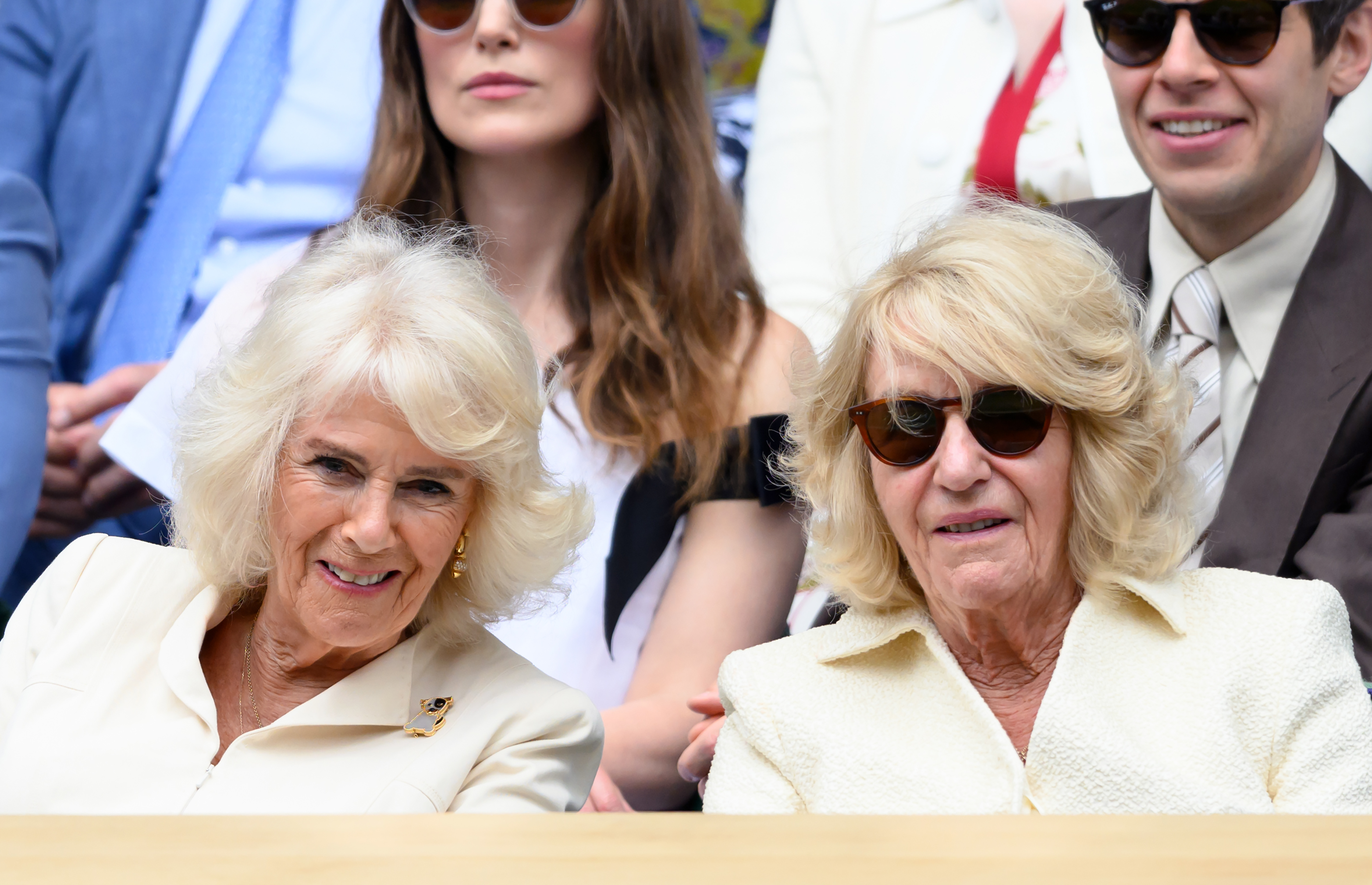 Queen Camilla and Annabel Elliot attend day ten of the Wimbledon Tennis Championships in London, England, on July 10, 2024 | Source: Getty Images