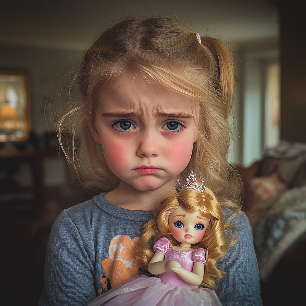 An upset little girl | Source: Midjourney