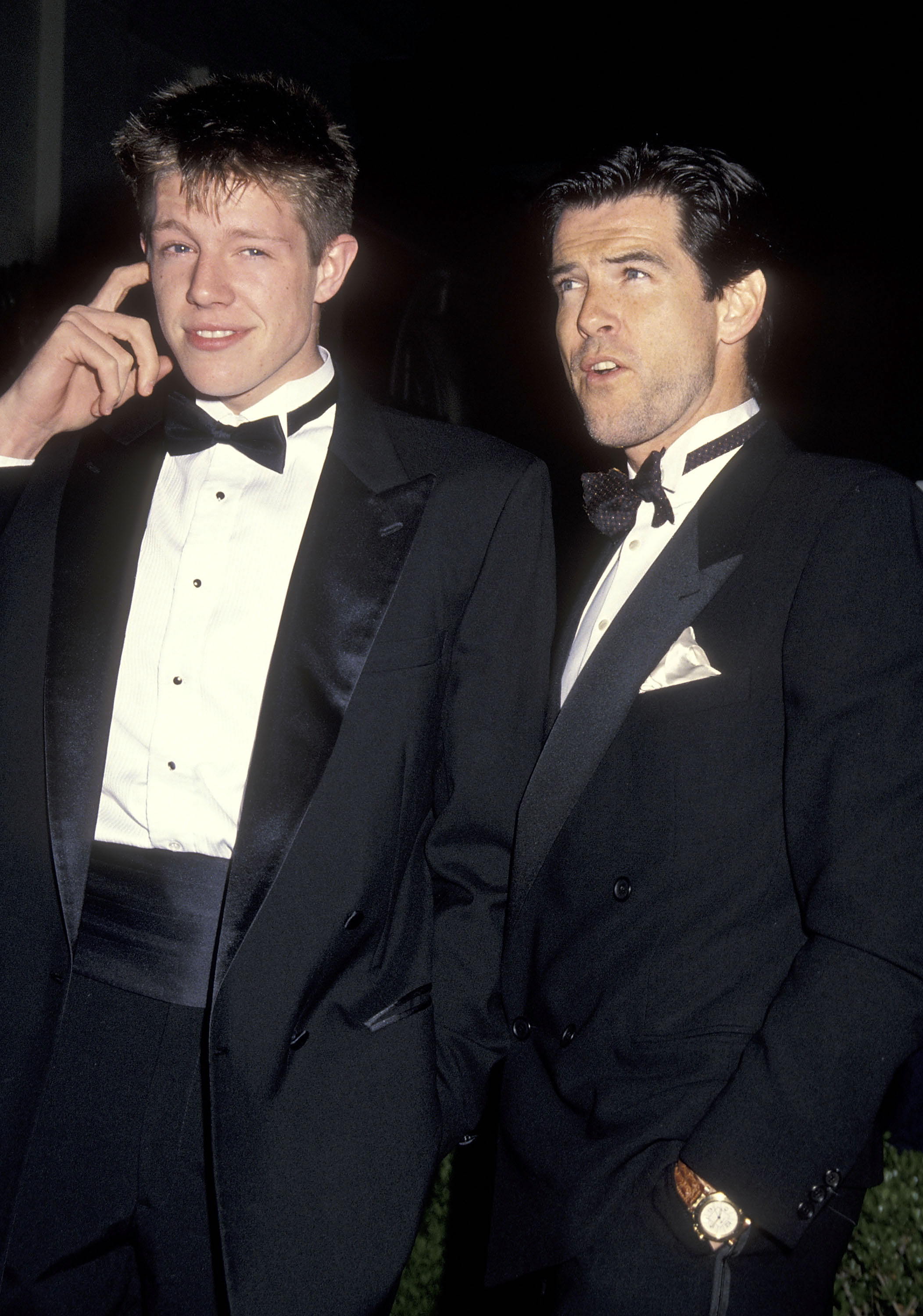 Pierce Brosnan and Christopher Brosnan attend the 64th Annual Academy Awards Pre-Party on March 27, 1992 in West Hollywood, California | Source: Getty Images