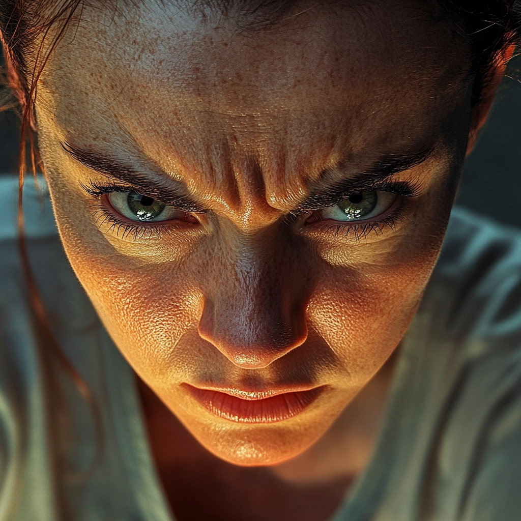 A close up of an angry woman | Source: Midjourney