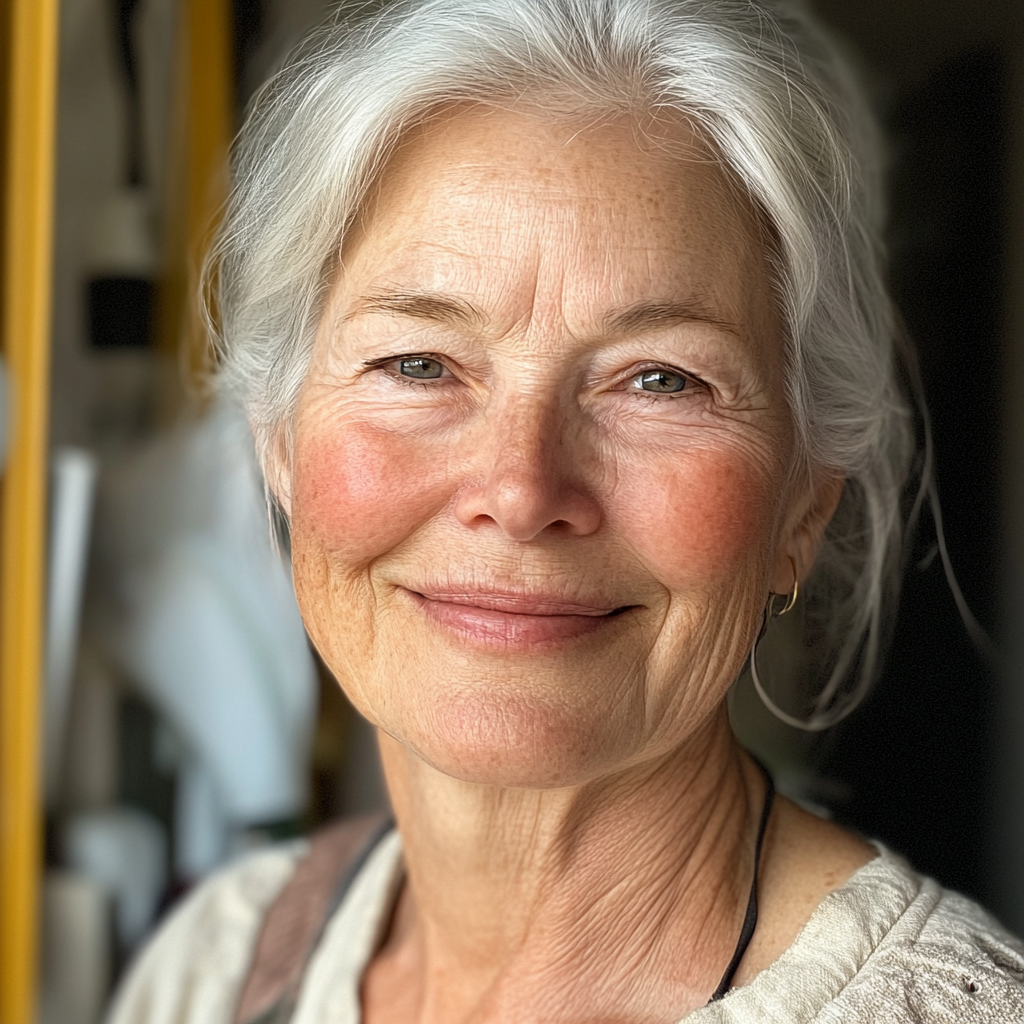 A smiling older woman | Source: Midjourney