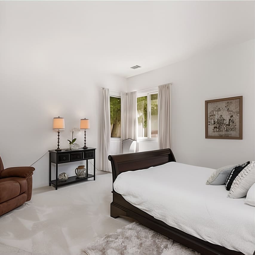 Bedroom in Morris Chestnut's California Home