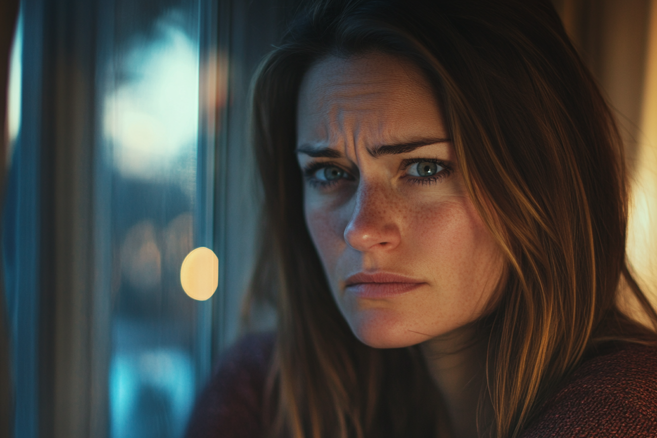 A woman standing by a window | Source: Midjourney