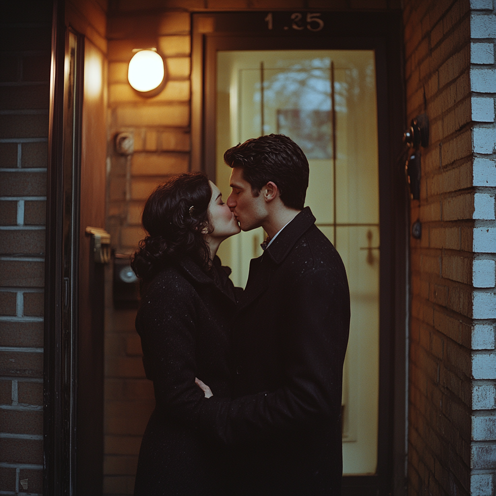 A man and woman kissing | Source: Midjourney