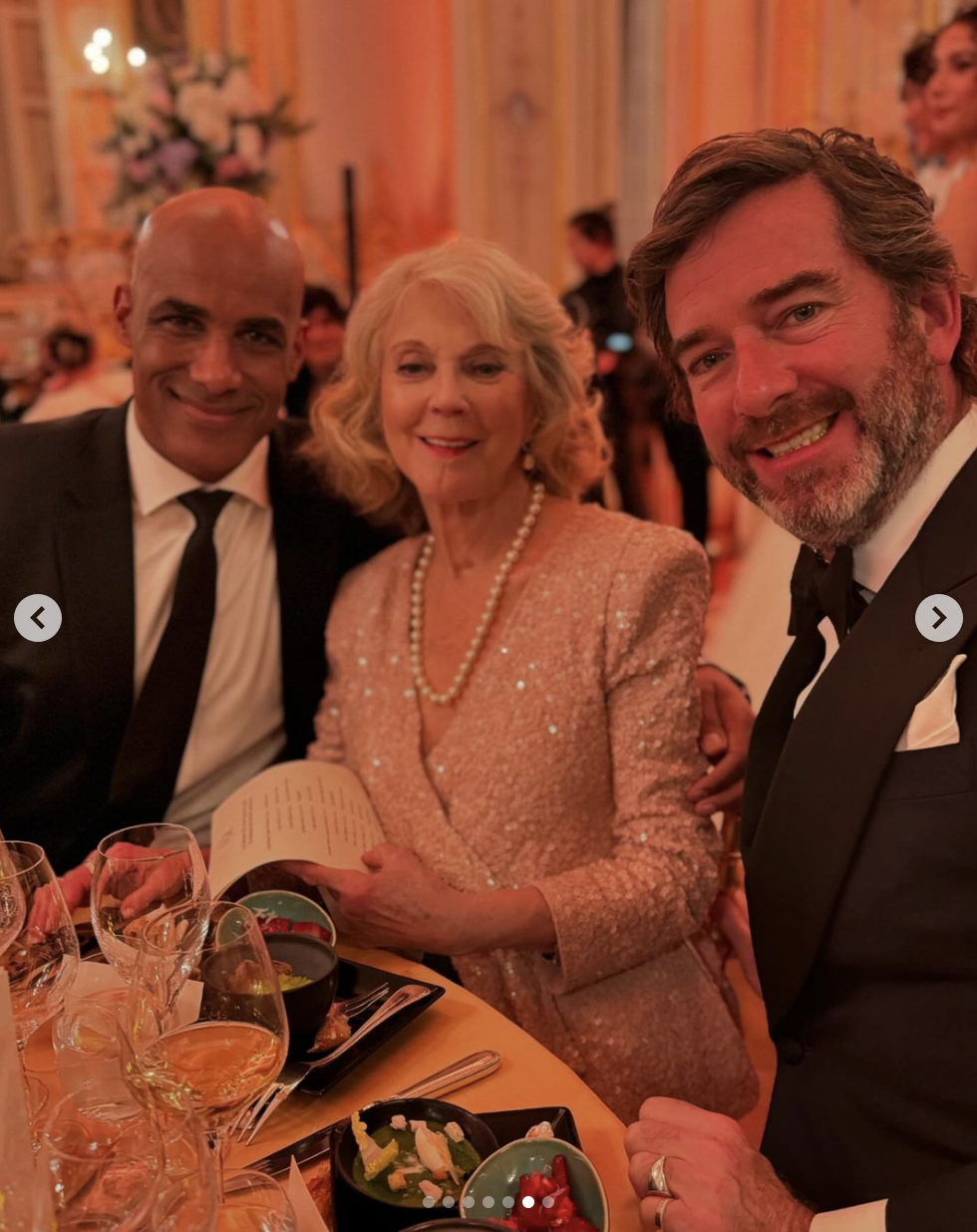 Blythe Danner with model Boris Kodjoe and designer David Netto, as seen in a photo dated December 1, 2024 | Source: Instagram/gwynethpaltrow