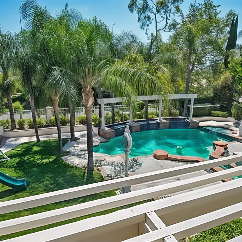Backyard of Morris Chestnut's California Home