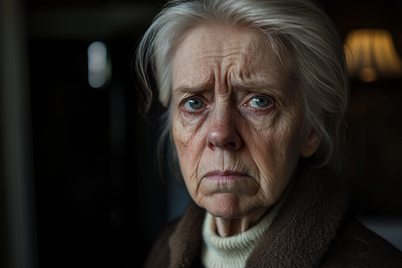 A woman looking straight ahead, serious | Source: Midjourney