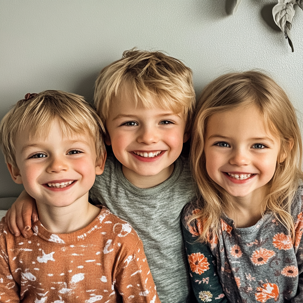 Three smiling children | Source: Midjourney