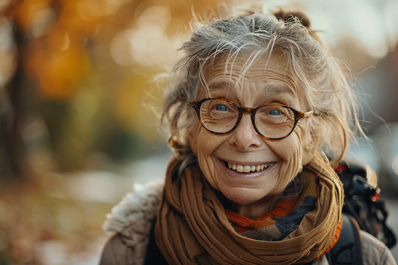 An older woman smiling | Source: Midjourney