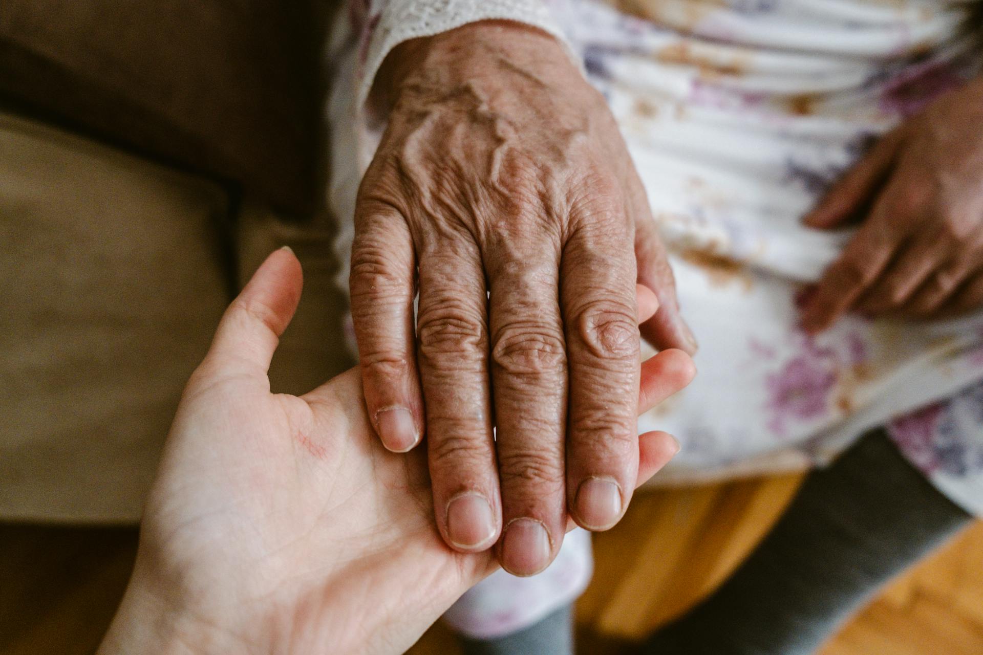 Close-up of a young person holding an older person's hand | Source: Pexels