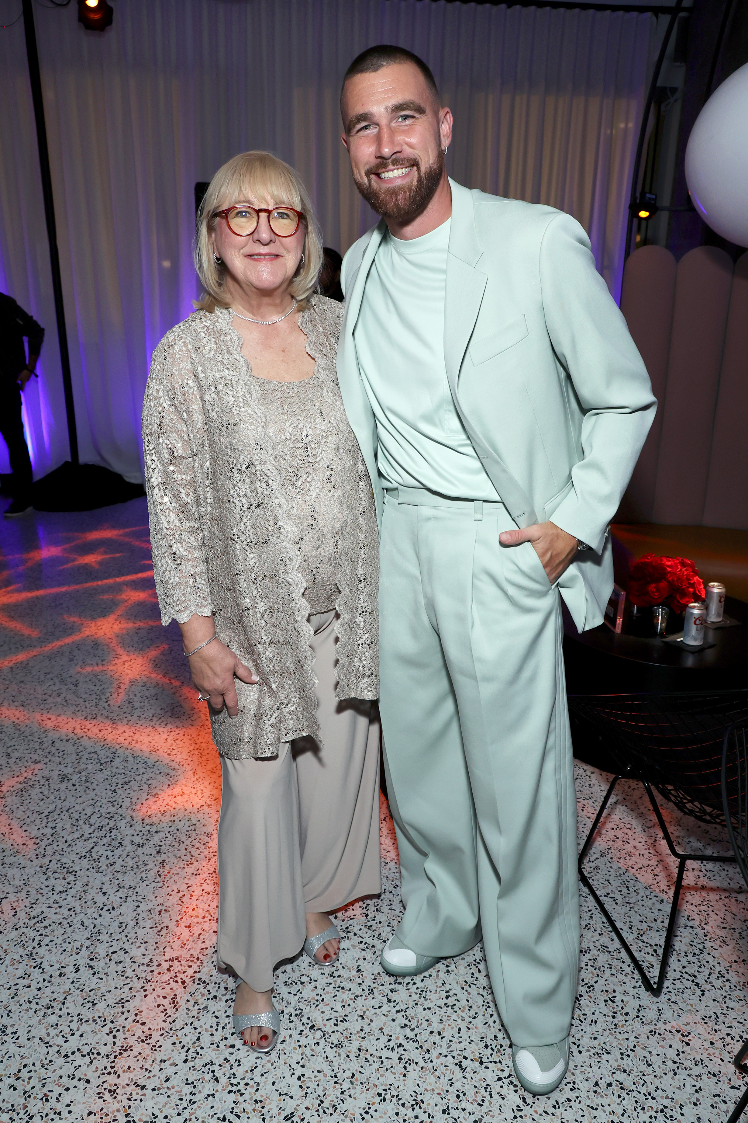 Donna and Travis Kelce at the premiere of Netflix's 