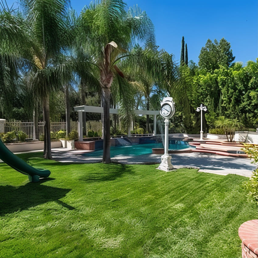 Lawn of Morris Chestnut's California Home