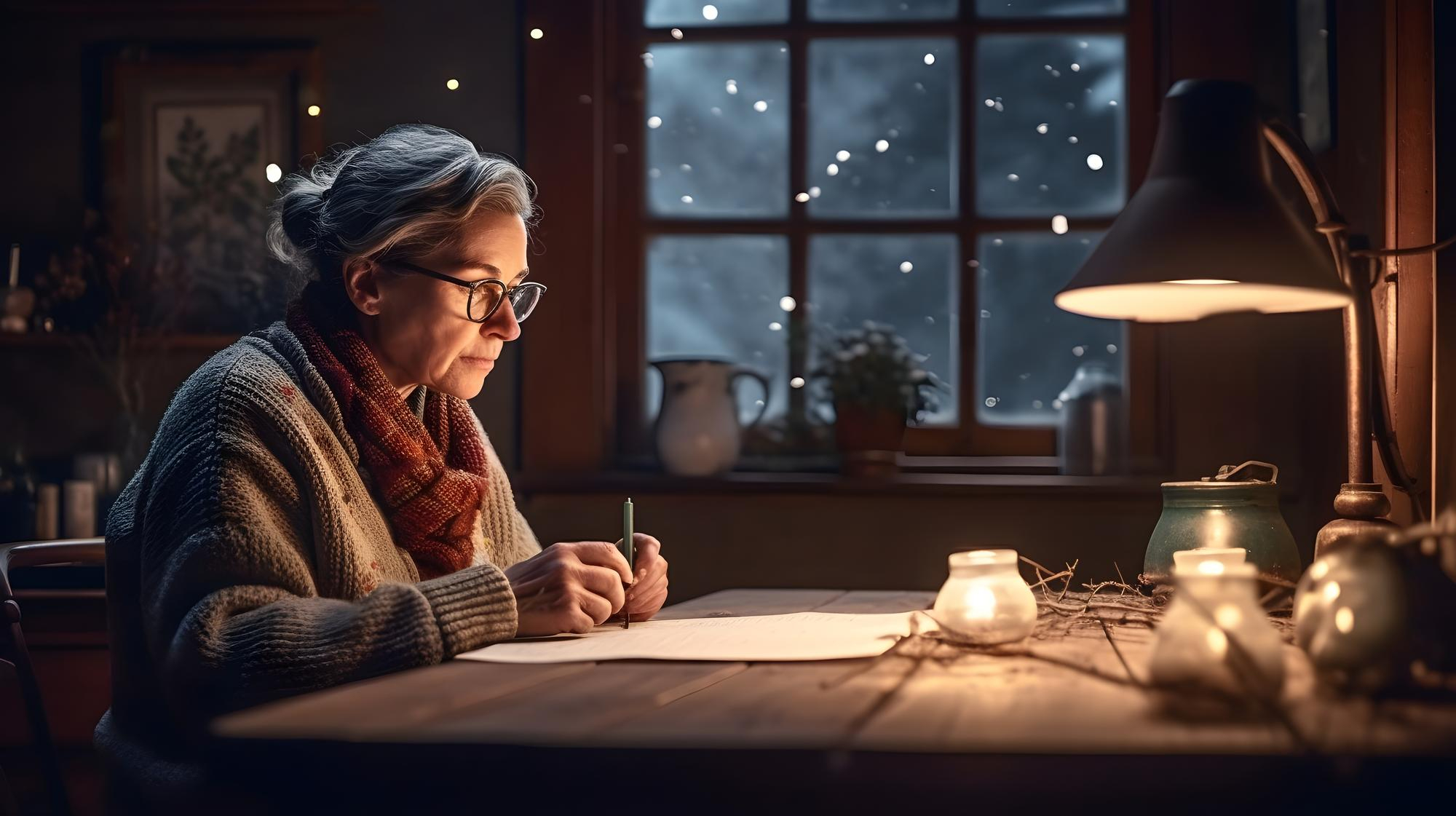 An elderly woman writing her last will | Source: Freepik