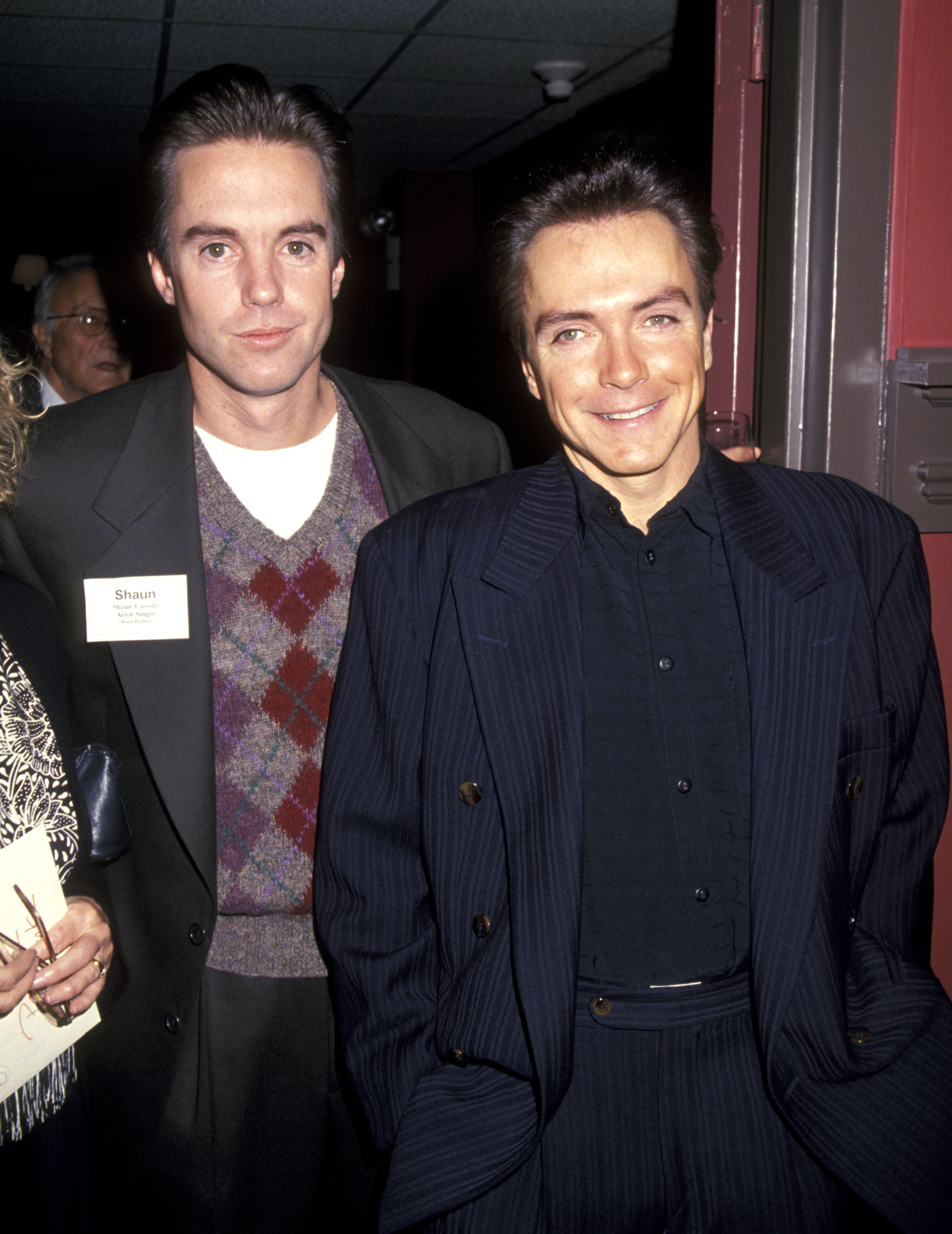 Shaun Cassidy and David Cassidy during St. Clare's Hospital Benefit Luncheon on October 6, 1993, in New York City | Source: Getty Images