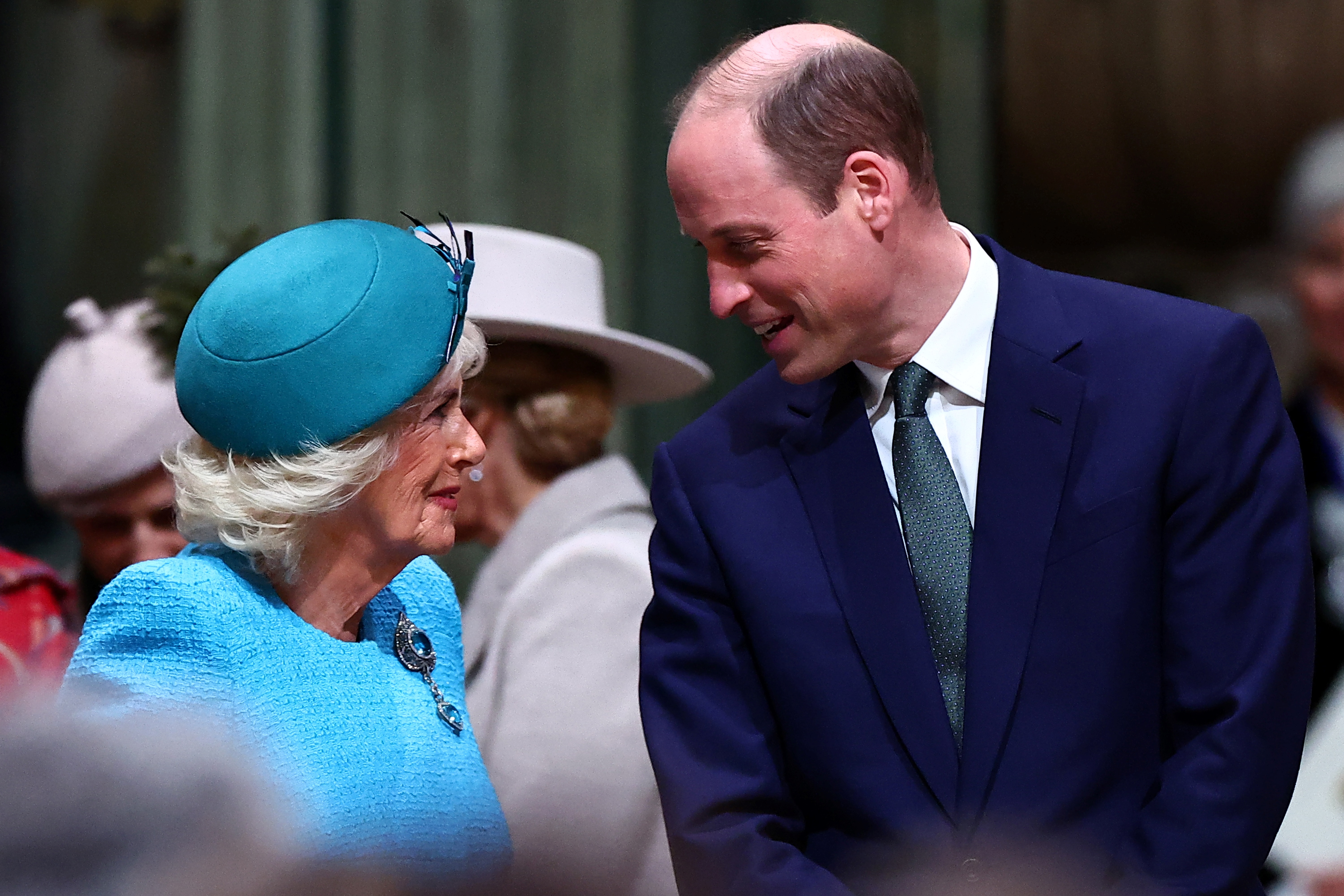 Queen Camilla and Prince William, Prince of Wales speak as they attend the 2024 Commonwealth Day Service in London, England, on March 11, 2024 | Source: Getty Images