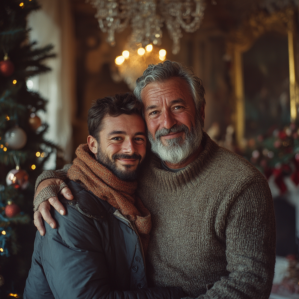 A father and son embracing | Source: Midjourney