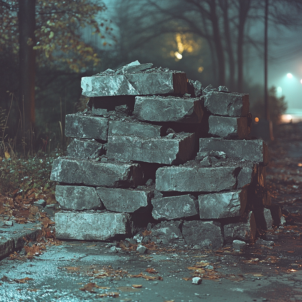 A part of the materials stacked on the driveway | Source: Midjourney