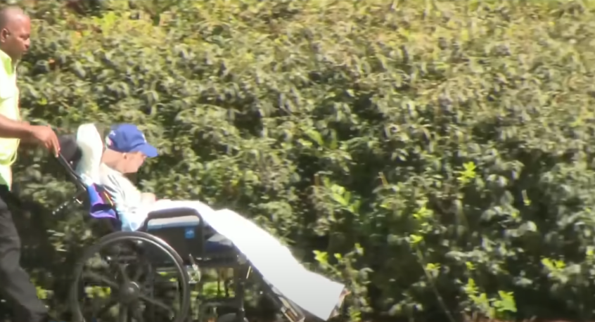 Former U.S President Jimmy Carter being taken to watch the military flyover near his home in Plains, Georgia, in celebration of his birthday, dated October 1, 2024 | Source: Youtube/CBS TEXAS