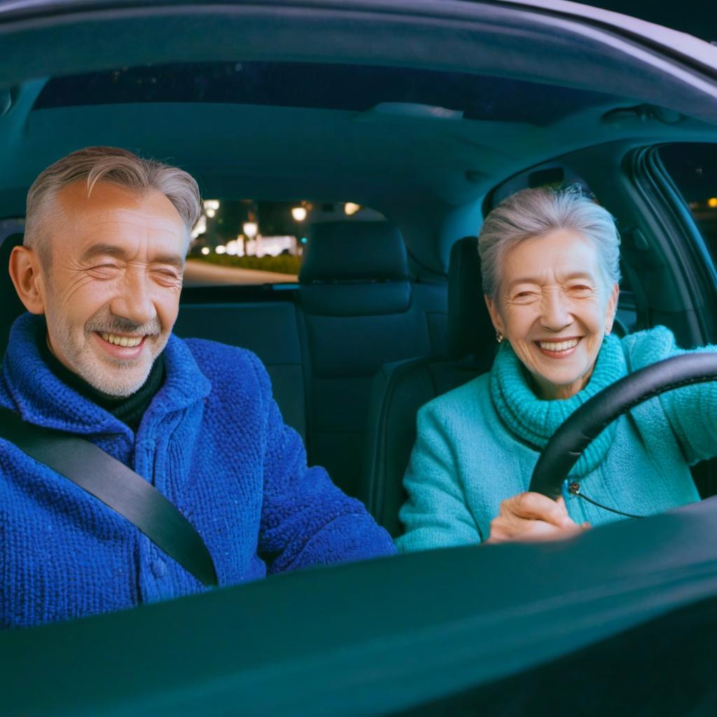 Margaret and Harold driving home, reflecting on the night's events | Source: Midjourney