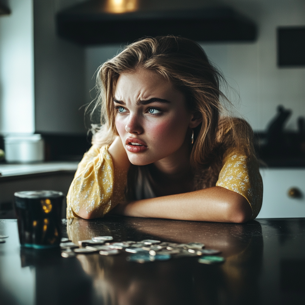 A woman staring sadly into the distance | Source: Midjourney