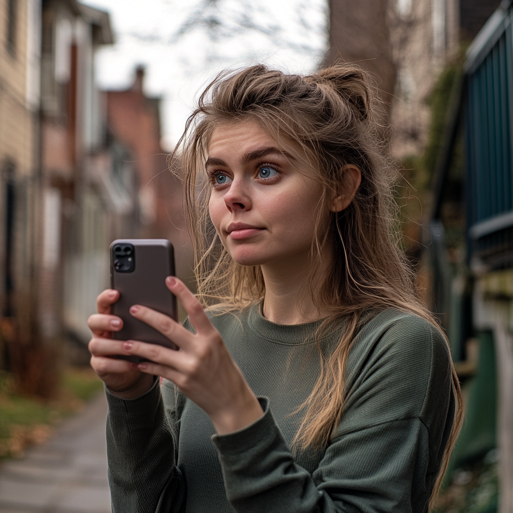 A woman taking pictures with her phone | Source: Midjourney