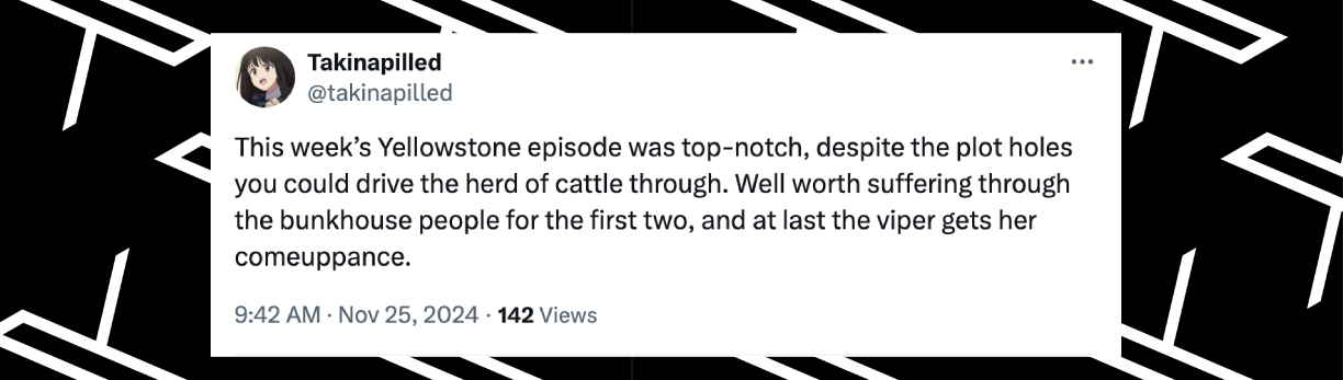 A fan's comment on episode 11, season 5 of 