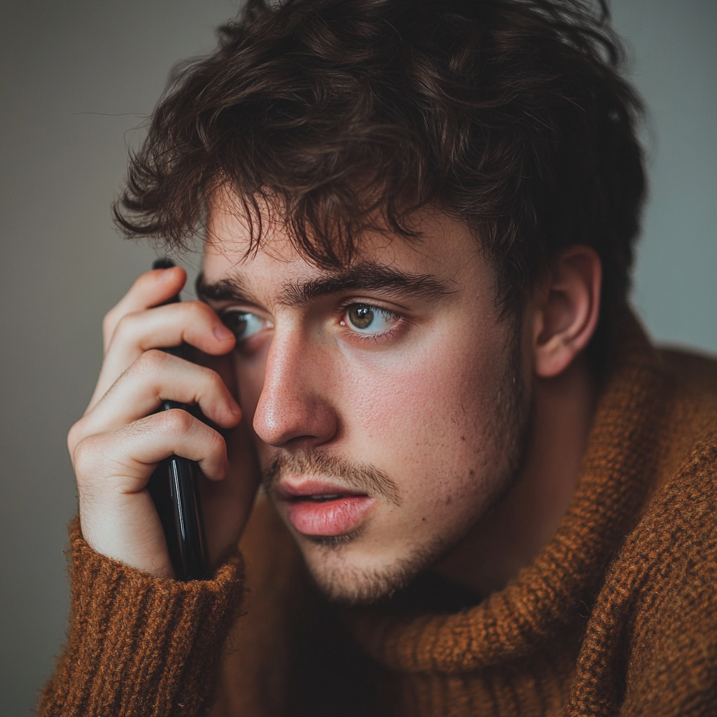 Emotional man on phone | Source: Midjourney