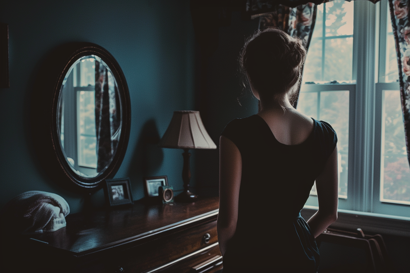 A woman standing in her bedroom | Source: Midjourney