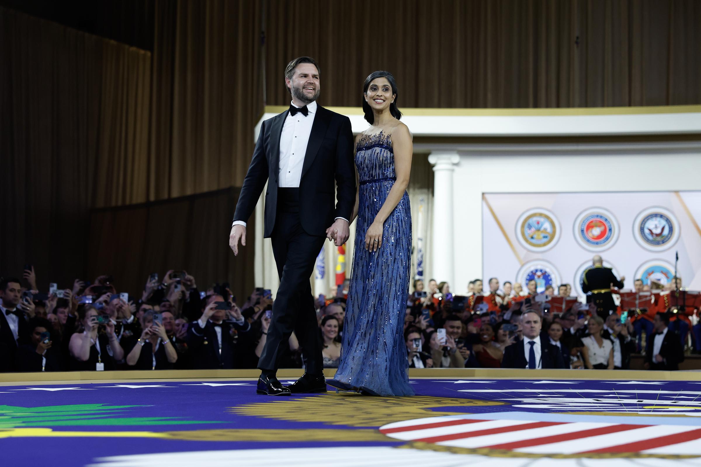 Vice President J.D. Vance and his wife Usha at the Commander-in-Chief Ball | Source: Getty Images