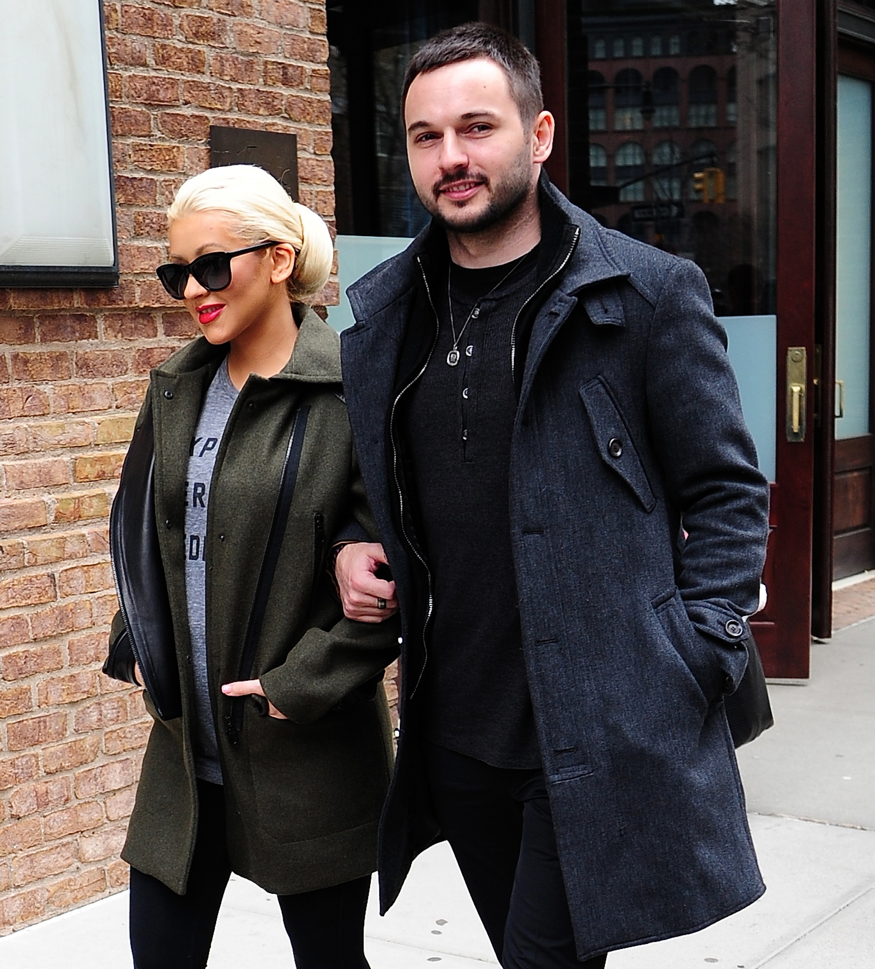 Christina Aguilera and Matthew Rutler spotted out in New York City on April 17, 2014. | Source: Getty Images