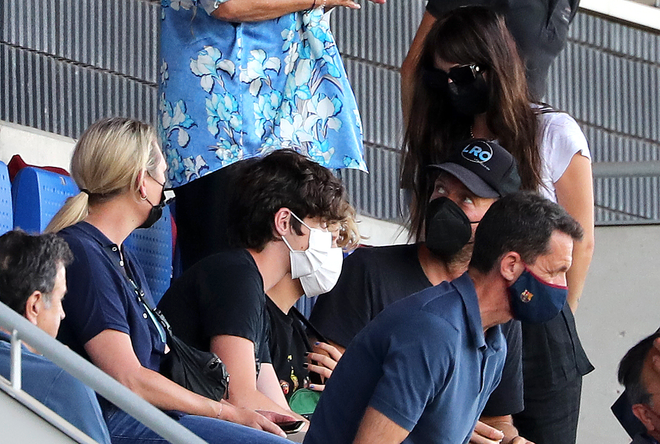 Coldplay singer Chris Martin and actress Dakota Johnson at the Johan Cruyff Stadium on July 24, 2021, in Barcelona, Spain | Source: Getty Images