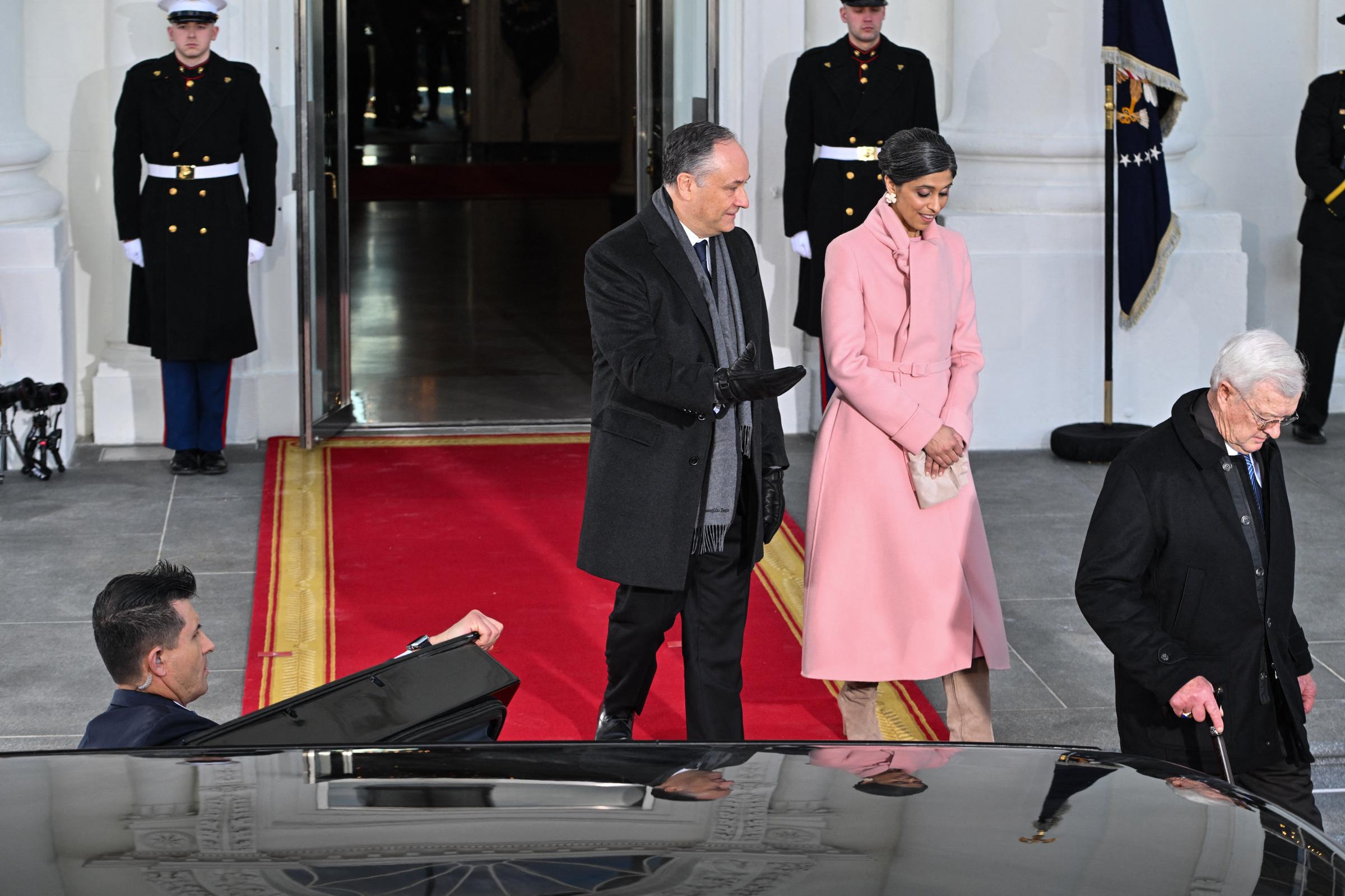 Usha Vance departs the White House for the US Capitol ahead of the swearing-in ceremony | Source: Getty Images