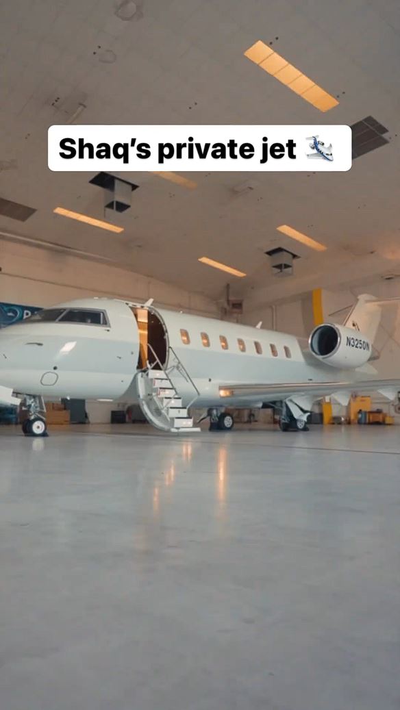 A wider view of the private jet, which can seat up to 12 people