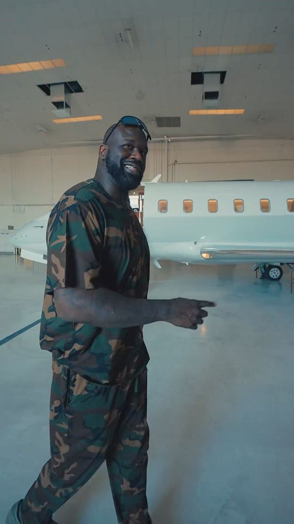 Shaquille O'Neal inspects his new $27million private plane