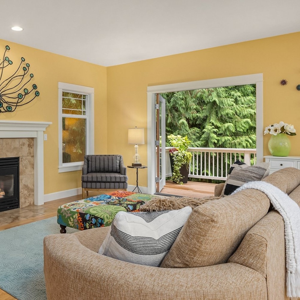 Living Room in Travis Kelce Home He Bought for Homeless Youths